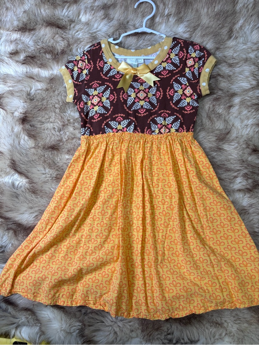 Matilda Jane Yellow and Brown Floral Print Casual Dress